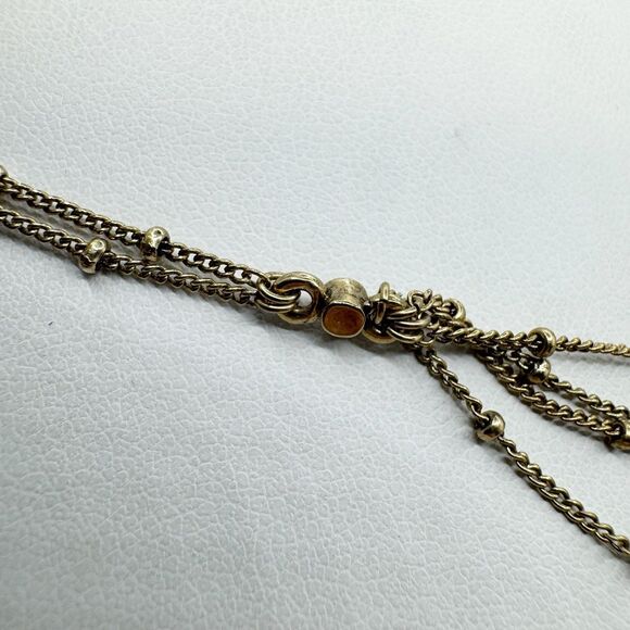 Monet Victorian Revival Festooned Marcasite Drop Bib Necklace Gold Tone 16-18” - Picture 11 of 13